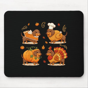 Dachshund Dog Pumpkin E Turkey Thanksgiving Men Wo Mouse Mat
