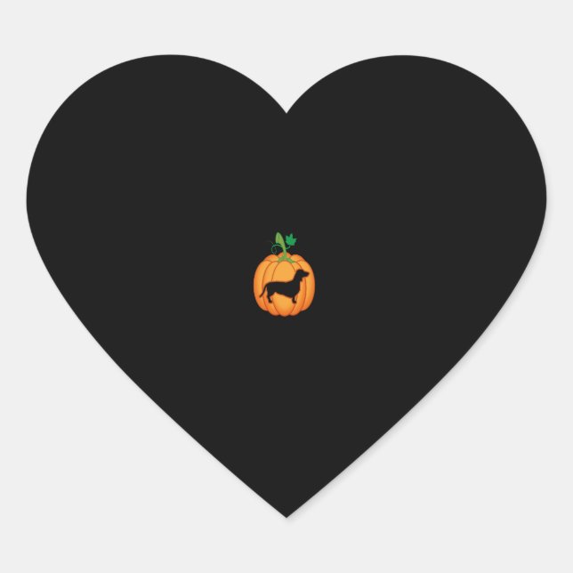 Dachshund Dog Pumpkin Halloween Costume Dachshund  Heart Sticker (Front)