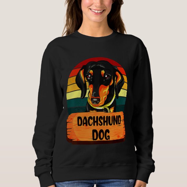 Dachshund Dog Retro Colors Sweatshirt (Front)