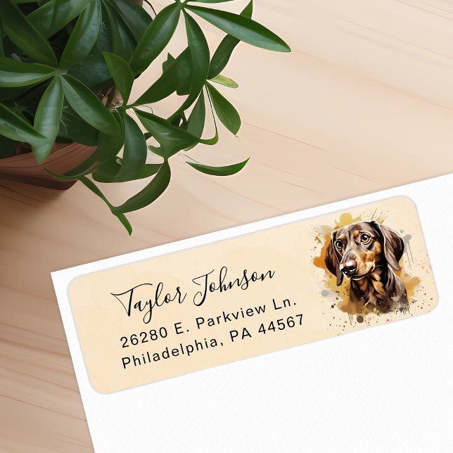Dachshund Dog Return Address Label (Creator Uploaded)