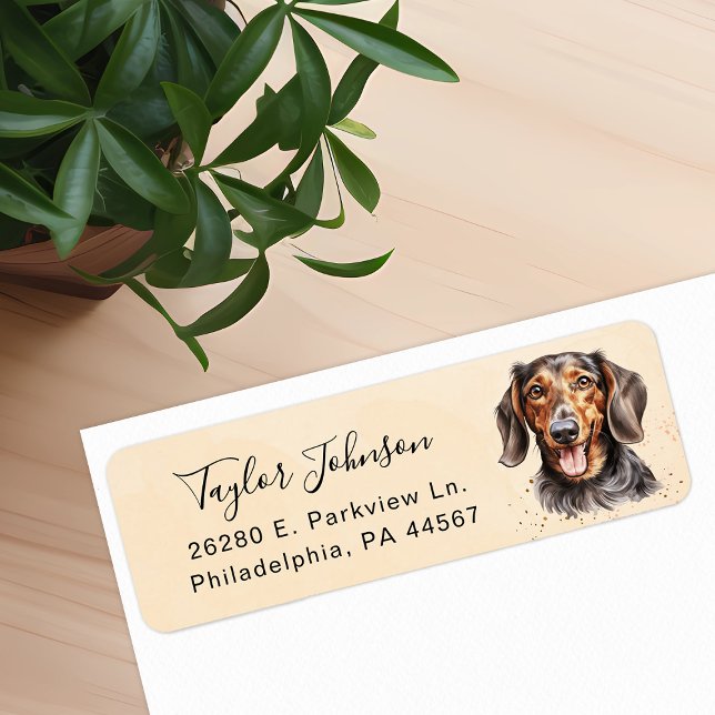 Dachshund Dog Return Address Label (Creator Uploaded)