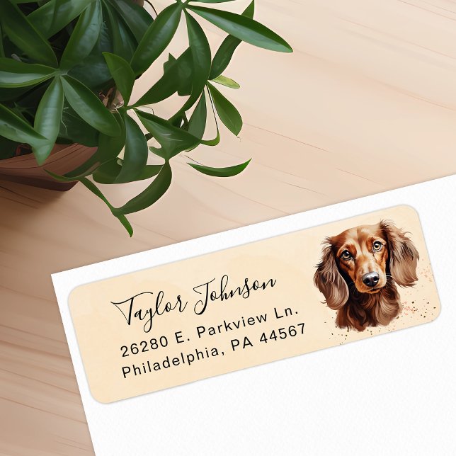 Dachshund Dog Return Address Label (Creator Uploaded)