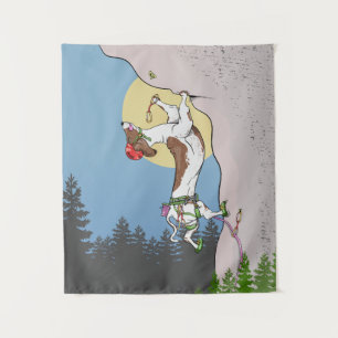 Dachshund dog rock climbing tapestry
