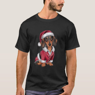 Dachshund Dog Santa Christmas Funny Santa Dachshun T-Shirt
