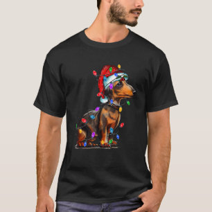 Dachshund Dog Santa Hat Merry Beautiful Christmas T-Shirt