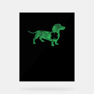 Dachshund Dog Shamrock St. Patrick's Day Saint Pad Acrylic Sign