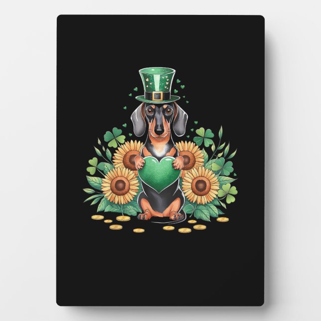 Dachshund Dog Shamrock St. Patrick's Day Saint Pad Plaque (Front)