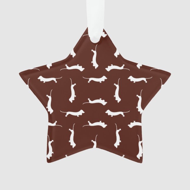 Dachshund Dog Shapes Print Pattern Wiener Dog Art Ornament (Front)