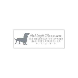 Dachshund Dog Silhouette Custom Return Address Self-inking Stamp