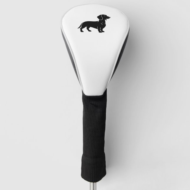 Dachshund Dog Silhouette Golf Head Cover (Front)