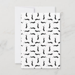Dachshund Dog Silhouettes CUSTOM BACKGROUND COLOR Thank You Card