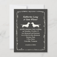 Dachshund Dog Silhouettes Wedding Announcement