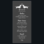 Dachshund Dog Silhouettes Wedding Dinner Menu<br><div class="desc">Dachshund Lover's Wedding Menu. If you would like this same design but with a different dog breed,  send me a message and I can help you out! Wiener Dog wedding invitations are also available.</div>