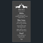 Dachshund Dog Silhouettes Wedding Dinner Menu<br><div class="desc">Dachshund Lover's Wedding Menu. If you would like this same design but with a different dog breed,  send me a message and I can help you out! Wiener Dog wedding invitations are also available.</div>