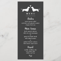 Dachshund Dog Silhouettes Wedding Dinner Menu