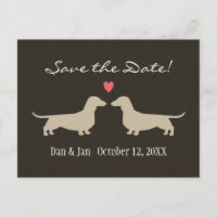 Dachshund Dog Silhouettes Wedding Save the Date