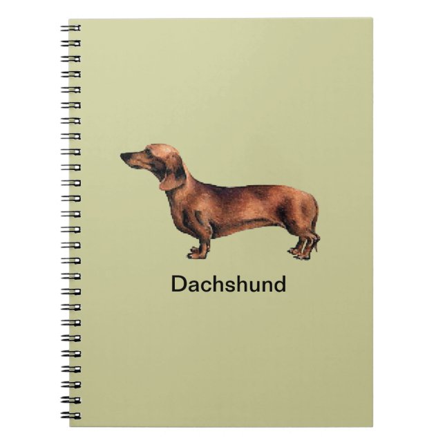 Dachshund Dog Spiral Bound Notebook (Front)