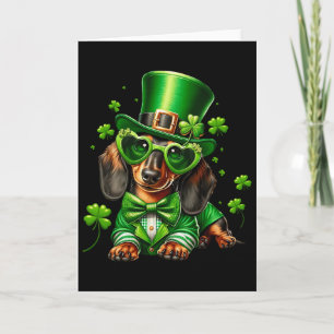Dachshund Dog St Patrick's Day Shirt Weiner Doxie  Card