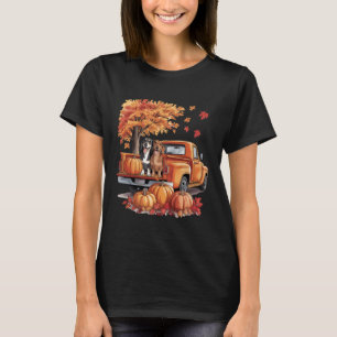 Dachshund Dog Truck Pumpkin Autumn Fall Leaves Tha T-Shirt
