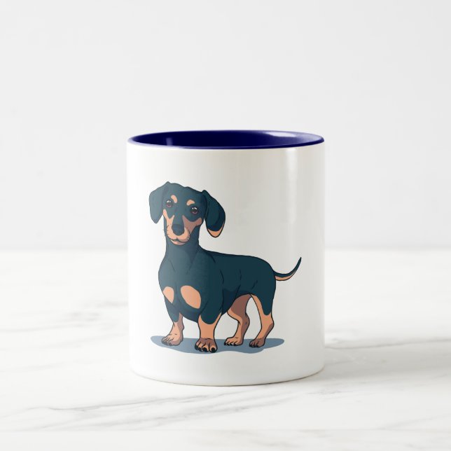 DACHSHUND DOG Two-Tone COFFEE MUG (Center)