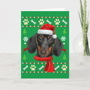 Dachshund Dog Ugly Christmas Card