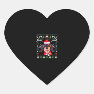 Dachshund Dog Ugly Christmas Classic T-Shirt Heart Sticker