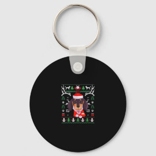 Dachshund Dog Ugly Christmas Classic T-Shirt Key Ring