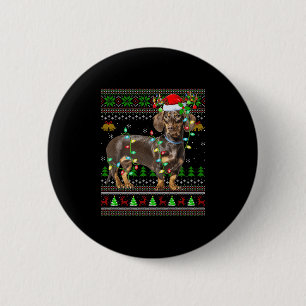 Dachshund Dog Ugly Christmas Sweaters Holiday Sant 6 Cm Round Badge