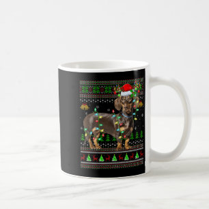 Dachshund Dog Ugly Christmas Sweaters Holiday Sant Coffee Mug