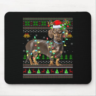 Dachshund Dog Ugly Christmas Sweaters Holiday Sant Mouse Mat