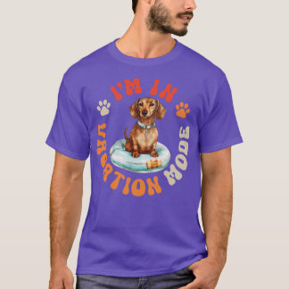 Dachshund Dog Vacation Mode T-Shirt