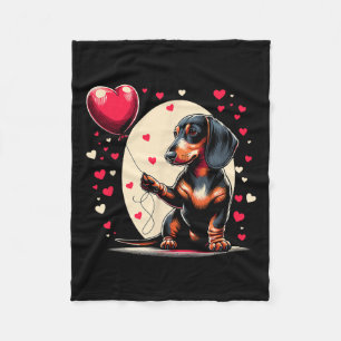 Dachshund Dog Valentine's Day Dog Owner Valentine Fleece Blanket