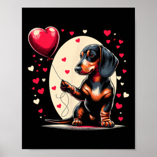 Dachshund Dog Valentine's Day Dog Owner Valentine Poster