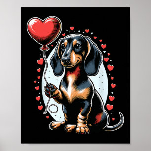 Dachshund Dog Valentine's Day Dog Owner Valentine  Poster