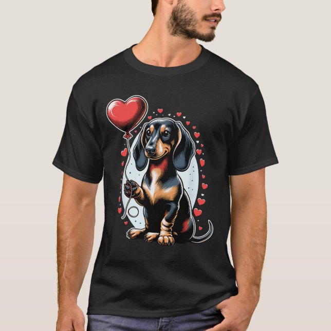 Dachshund Dog Valentine's Day Dog Owner Valentine  T-Shirt (Front)
