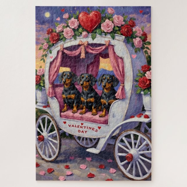 Dachshund Dog Valentine's Day Jigsaw Puzzle (Vertical)