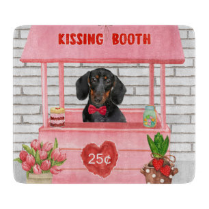 Dachshund Dog Valentine's Day Kissing Booth Cutting Board