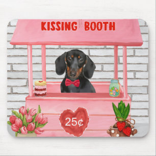 Dachshund Dog Valentine's Day Kissing Booth Mouse Mat