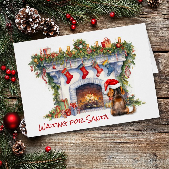 Dachshund Dog Wait for Santa Christmas Fireplace (Creator Uploaded)