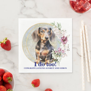 Dachshund Dog Wedding Napkins With Dogs Photo