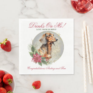 Dachshund Dog Wedding Napkins With Dogs Photo