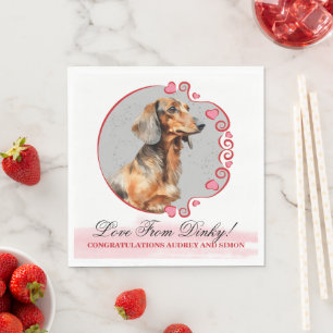 Dachshund Dog Wedding Napkins With Photo
