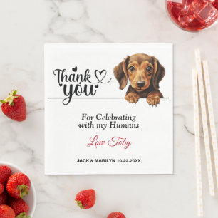 Dachshund Dog Wedding Napkins with Photo