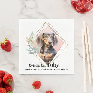 Dachshund Dog Wedding Napkins with Photo