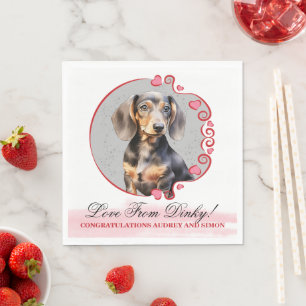 Dachshund Dog Wedding Napkins with Photo
