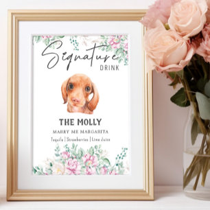 Dachshund Dog Wedding Signature Drink Sign