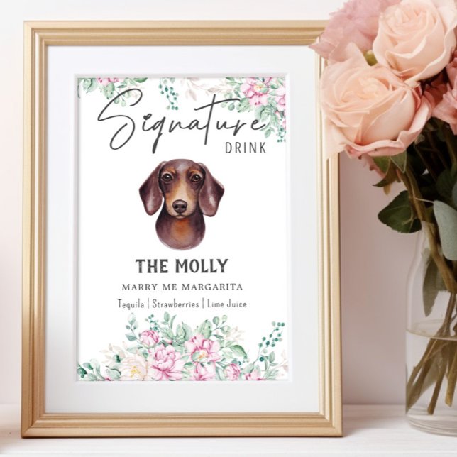 Dachshund Dog Wedding Signature Drink Sign (Creator Uploaded)