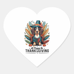 Dachshund Dog Weiner Turkey Costume Thanksgiving W Heart Sticker