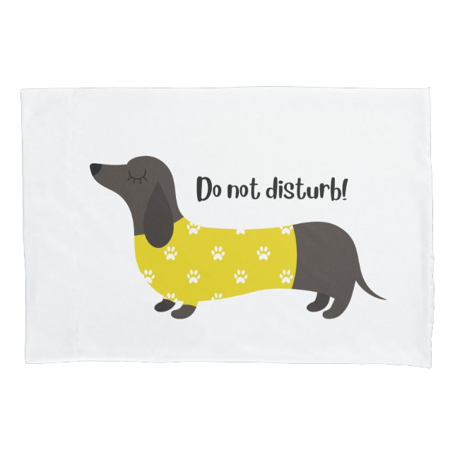 Dachshund Dog - white pillowcase (Front)
