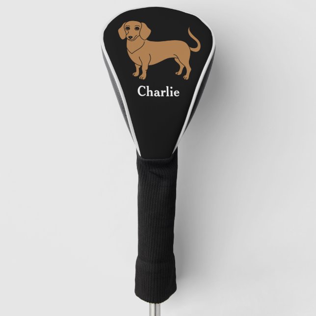 Dachshund Dog Wiener Pet Cute Puppy Doxie Golf Head Cover (Front)